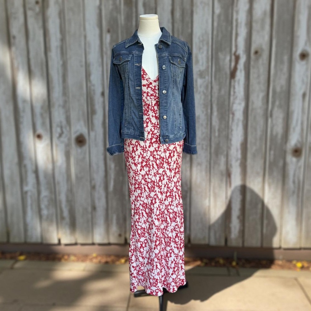 Free People Women’s Vintage Red White Floral Sleeveless Dress! Size 8! - Picture 12 of 13